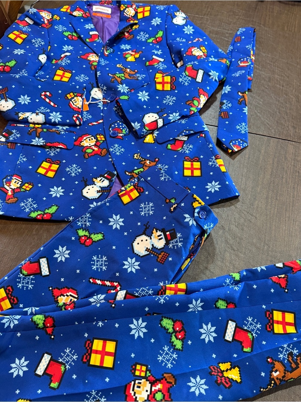 OppoSuits Festivity Christmas Suit Jacket, Tie, and Pants Size 36 New with Tags
